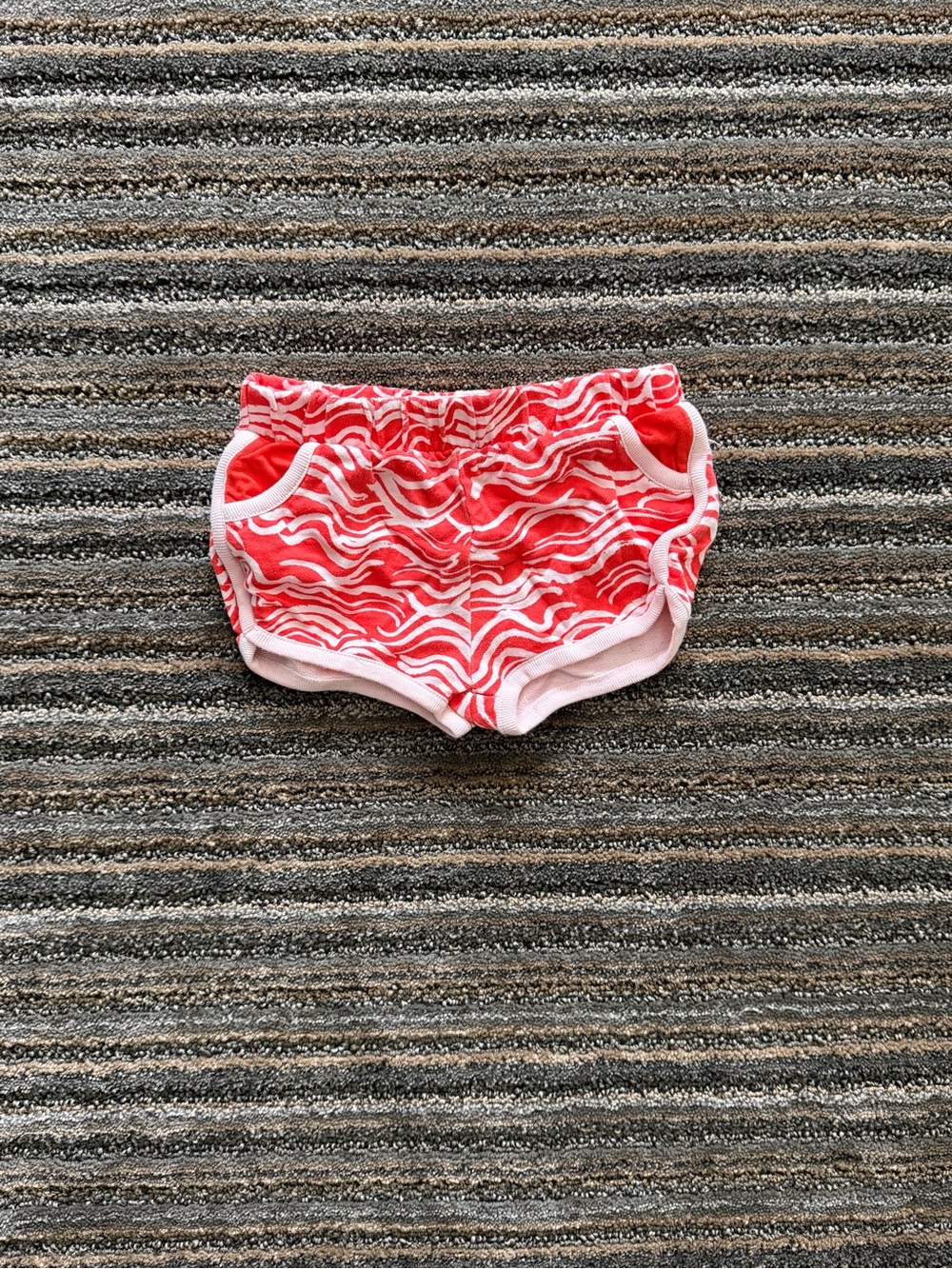 Open Edit Baby Wave-Print Athletic Shorts with Contrast Trim